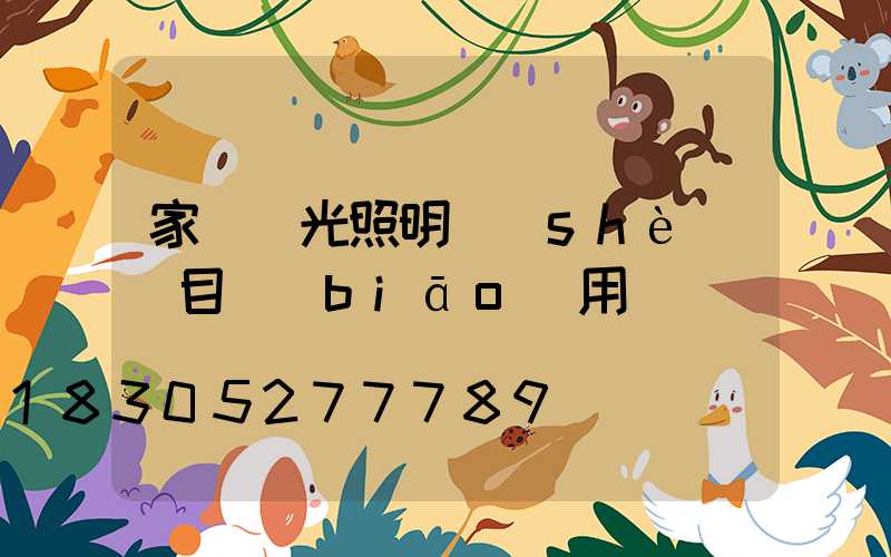 家裝燈光照明設(shè)計目標(biāo)用戶