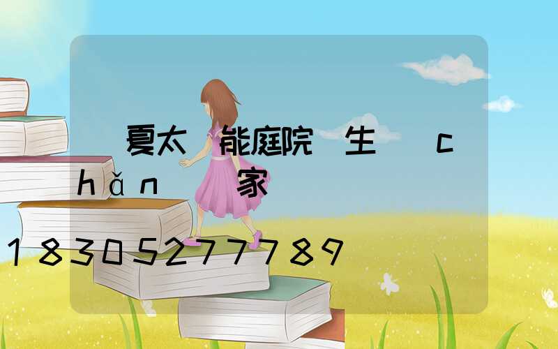 寧夏太陽能庭院燈生產(chǎn)廠家