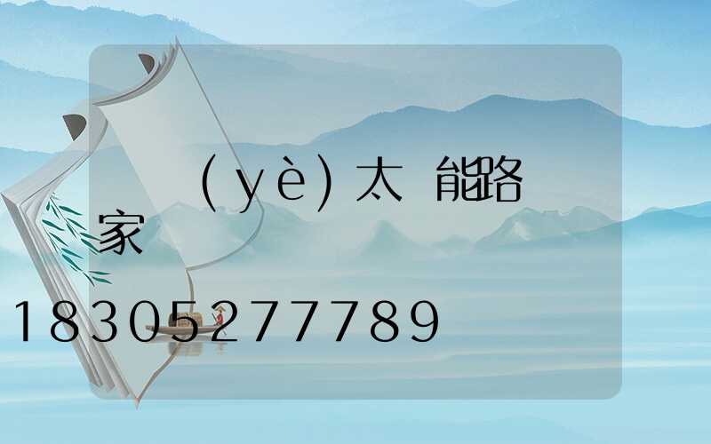 專業(yè)太陽能路燈廠家