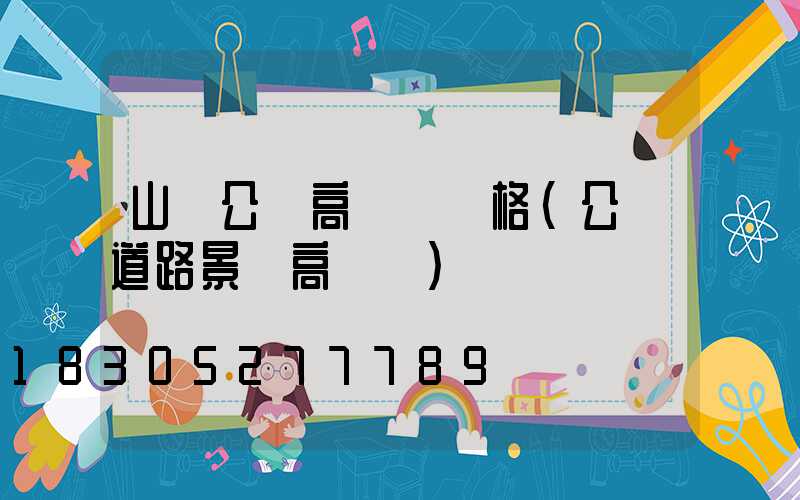 山東公園高桿燈價格(公園道路景觀高桿燈)