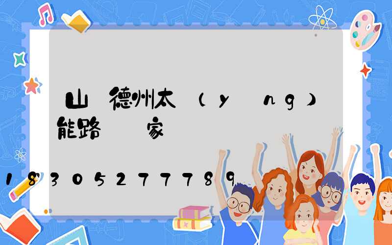 山東德州太陽(yáng)能路燈廠家