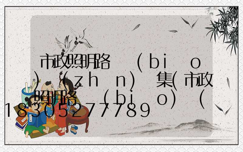 市政照明路燈標(biāo)準(zhǔn)圖集(市政照明路燈標(biāo)準(zhǔn))