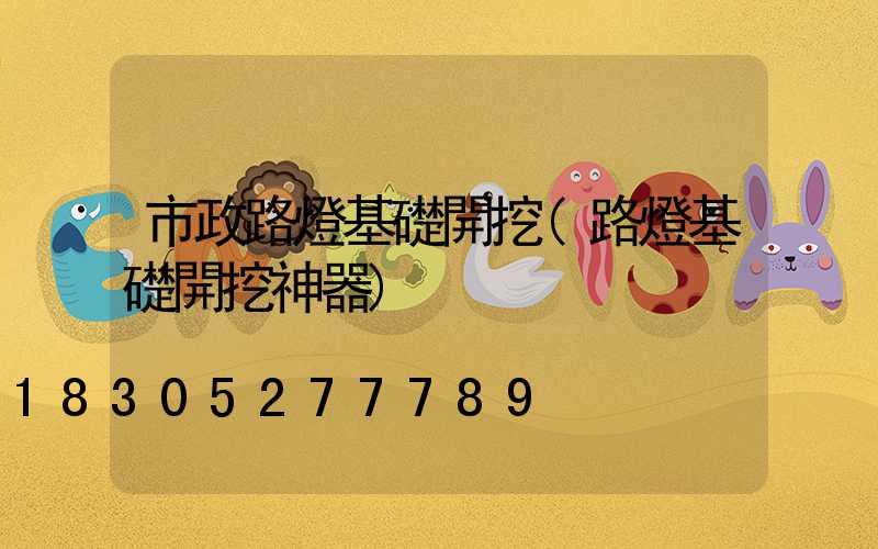 市政路燈基礎開挖(路燈基礎開挖神器)