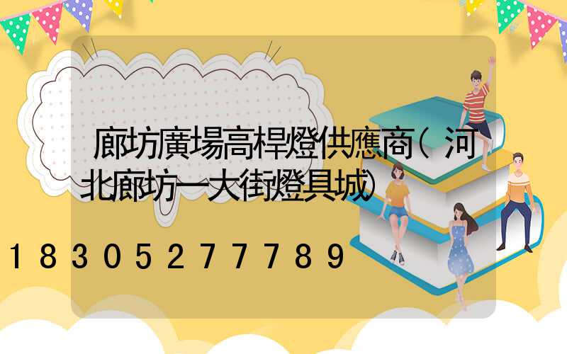 廊坊廣場高桿燈供應商(河北廊坊一大街燈具城)