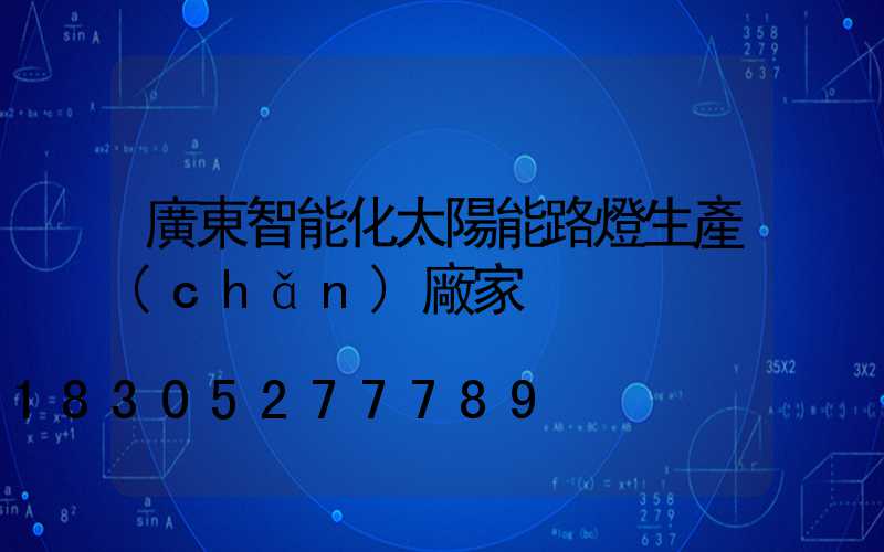廣東智能化太陽能路燈生產(chǎn)廠家