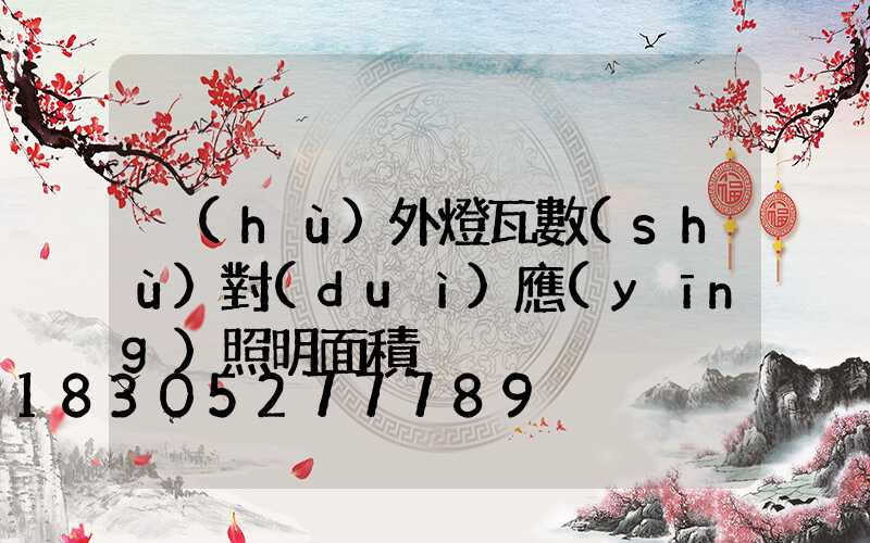 戶(hù)外燈瓦數(shù)對(duì)應(yīng)照明面積