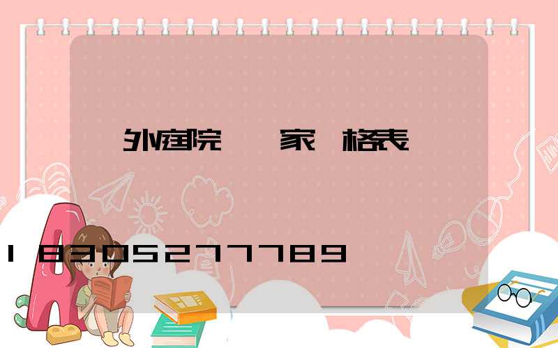 戶外庭院燈廠家價格表