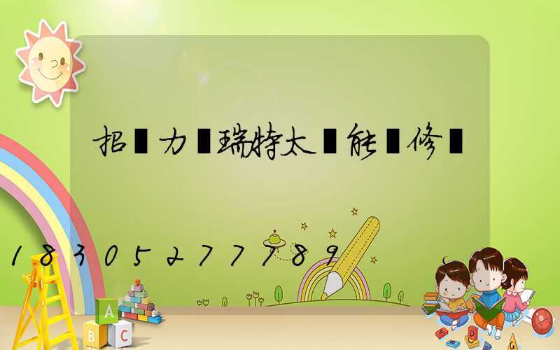 招遠力諾瑞特太陽能維修點