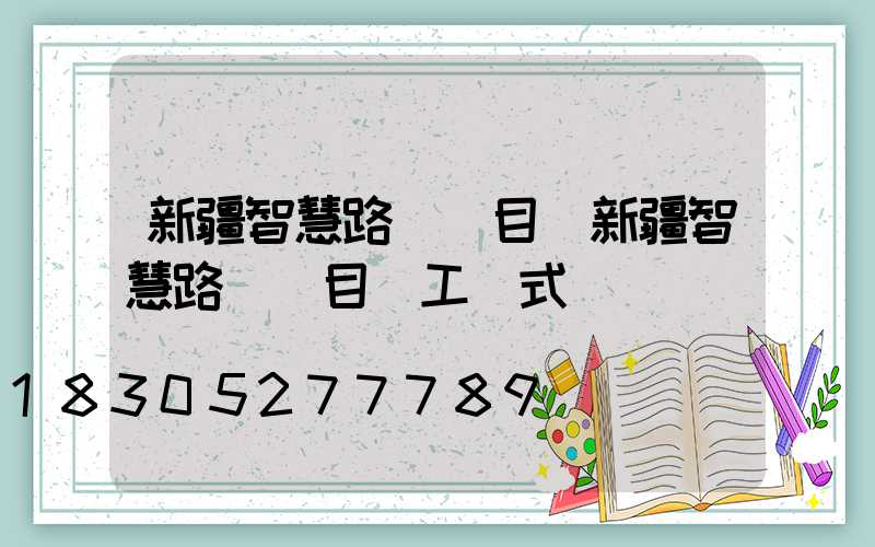 新疆智慧路燈項目(新疆智慧路燈項目開工儀式)