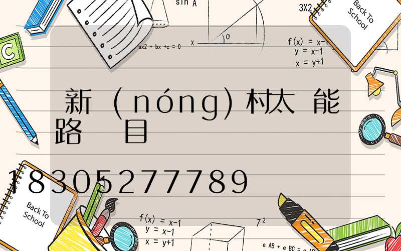 新農(nóng)村太陽能路燈項目