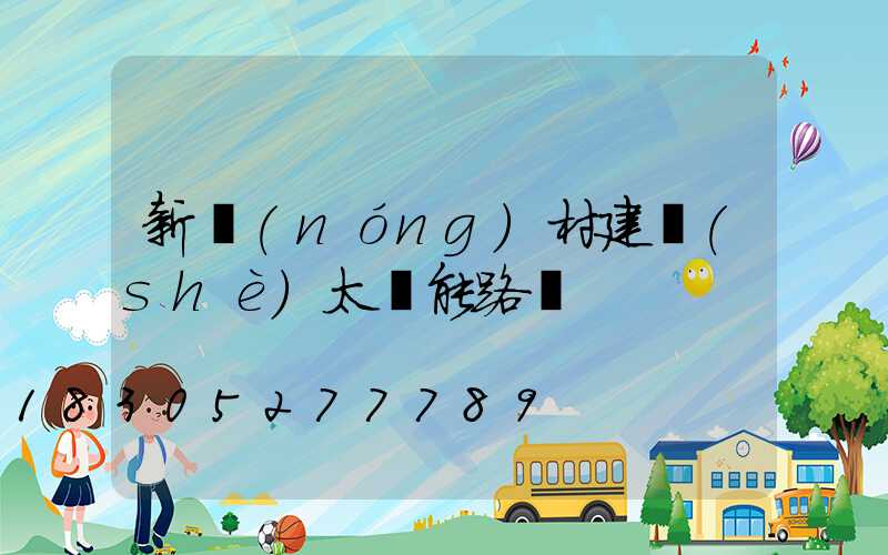 新農(nóng)村建設(shè)太陽能路燈