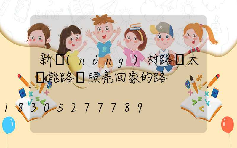 新農(nóng)村路燈太陽能路燈照亮回家的路