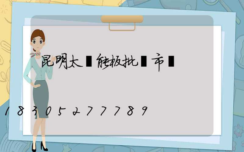 昆明太陽能板批發市場
