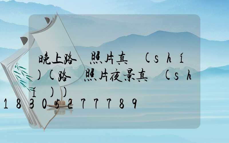 晚上路燈照片真實(shí)(路燈照片夜景真實(shí))