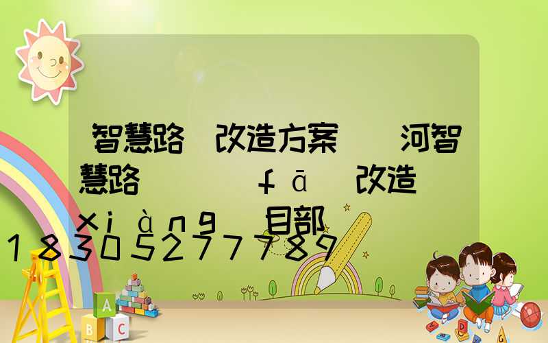 智慧路燈改造方案(潁河智慧路燈開發(fā)改造項(xiàng)目部)