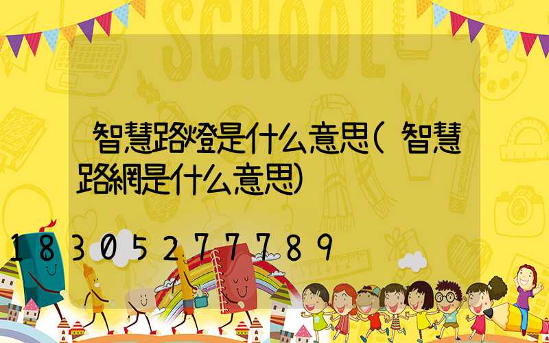 智慧路燈是什么意思(智慧路網是什么意思)