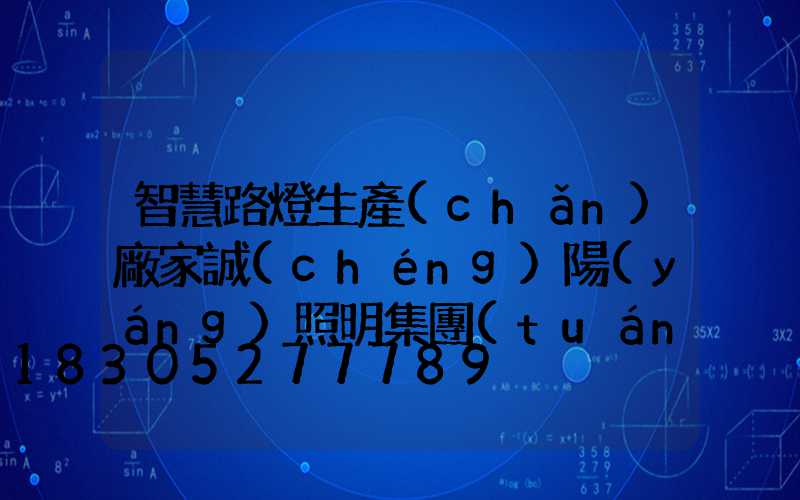 智慧路燈生產(chǎn)廠家誠(chéng)陽(yáng)照明集團(tuán)(佛山智慧路燈生產(chǎn)廠家)