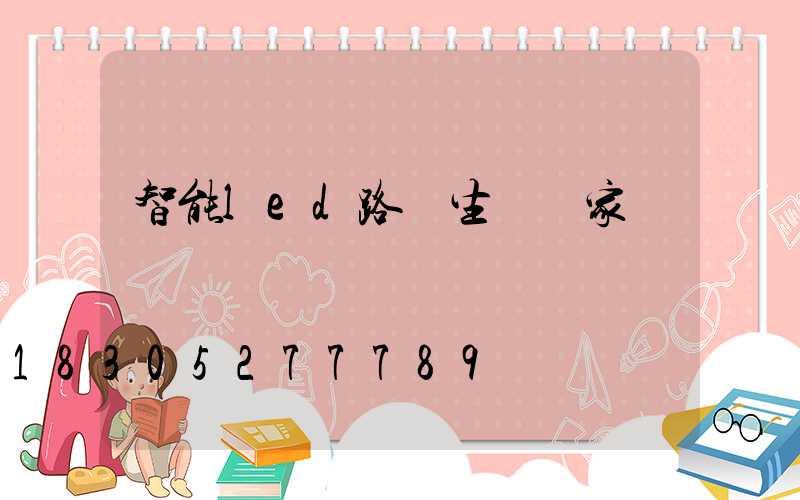 智能led路燈生產廠家