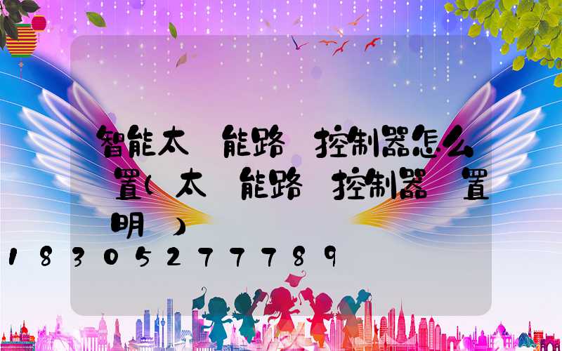 智能太陽能路燈控制器怎么設置(太陽能路燈控制器設置說明書)