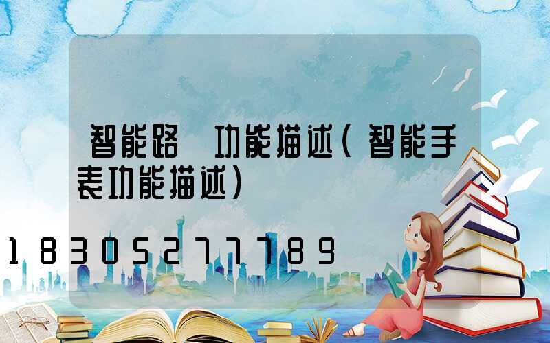 智能路燈功能描述(智能手表功能描述)