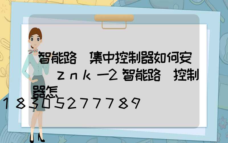 智能路燈集中控制器如何安裝(znk一2智能路燈控制器怎樣調)