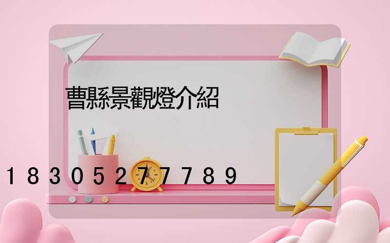 曹縣景觀燈介紹