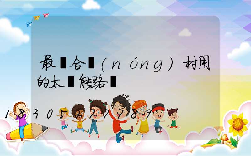 最適合農(nóng)村用的太陽能路燈