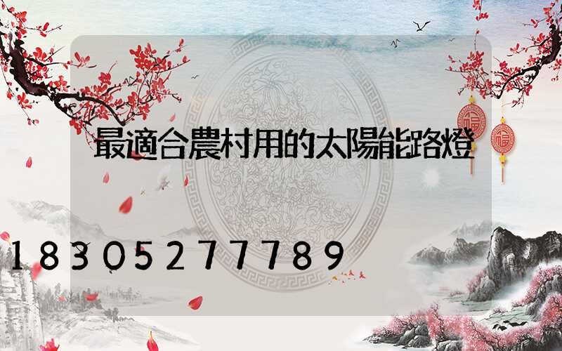 最適合農村用的太陽能路燈