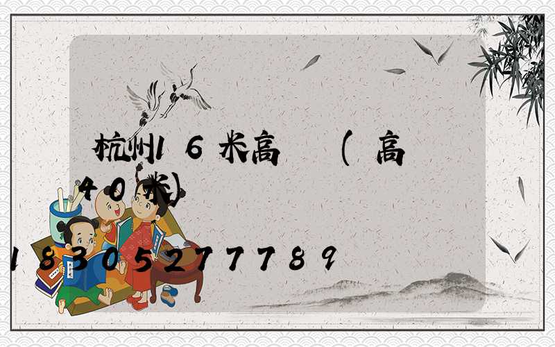 杭州16米高桿燈(高桿燈40米)