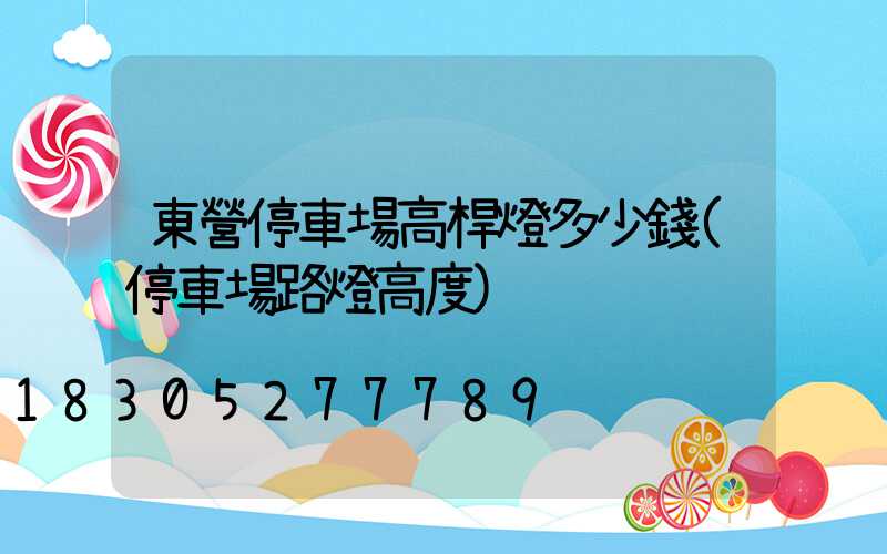 東營停車場高桿燈多少錢(停車場路燈高度)