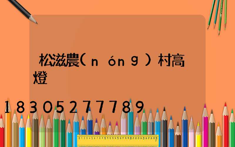 松滋農(nóng)村高桿燈