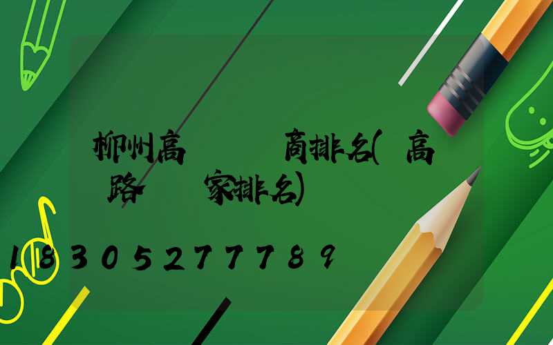 柳州高桿燈廠商排名(高桿燈路燈廠家排名)