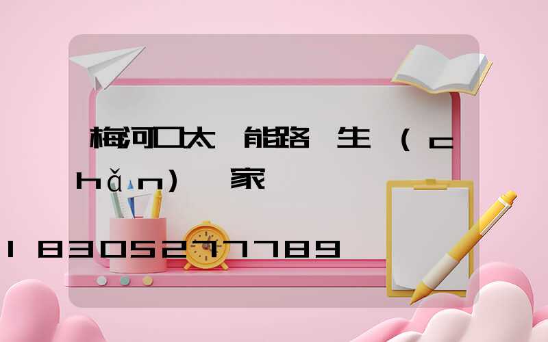 梅河口太陽能路燈生產(chǎn)廠家