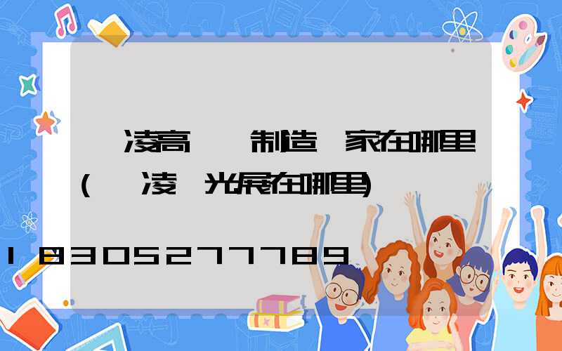 楊凌高桿燈制造廠家在哪里(楊凌燈光展在哪里)