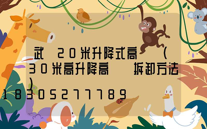 武漢20米升降式高桿燈(30米高升降高桿燈拆卸方法)