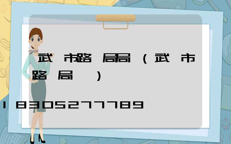 武漢市路燈局局長(武漢市路燈局電話)