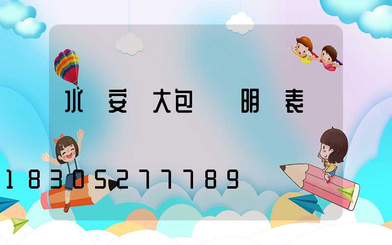 水電安裝大包報價明細表