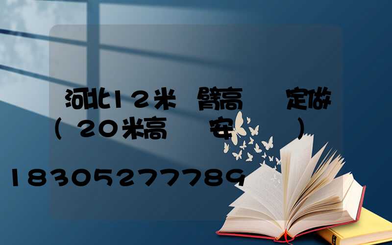 河北12米雙臂高桿燈定做(20米高桿燈安裝視頻)
