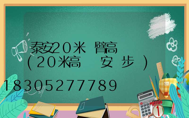 泰安20米雙臂高桿燈報價(20米高桿燈安裝步驟)