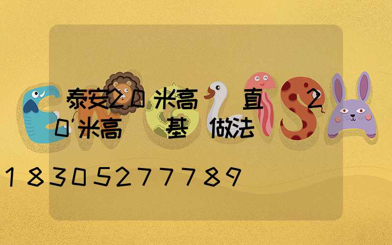 泰安20米高桿燈直銷(20米高桿燈基礎做法)