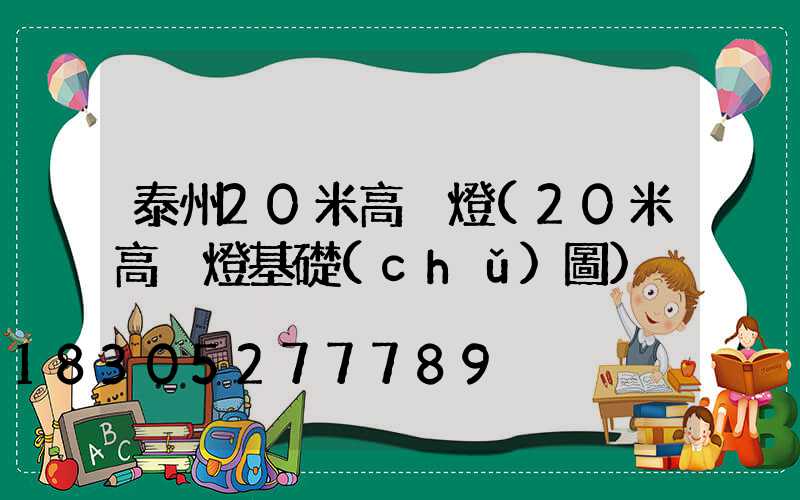 泰州20米高桿燈(20米高桿燈基礎(chǔ)圖)