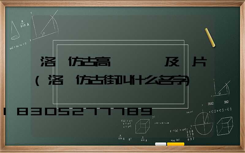 洛陽仿古高桿燈報價及圖片(洛陽仿古街叫什么名字)