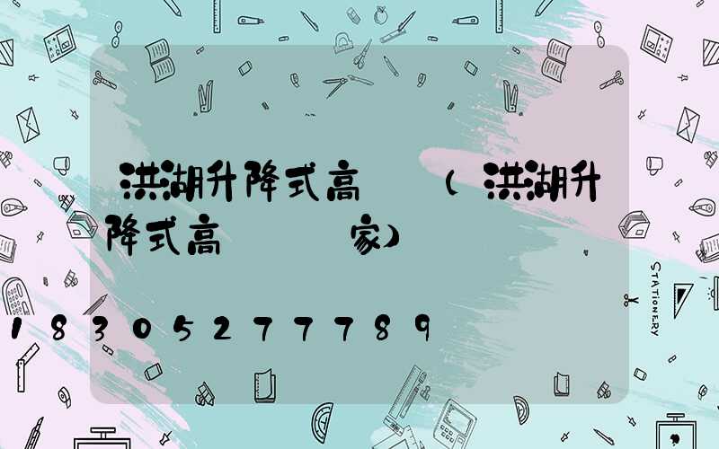 洪湖升降式高桿燈(洪湖升降式高桿燈廠家)