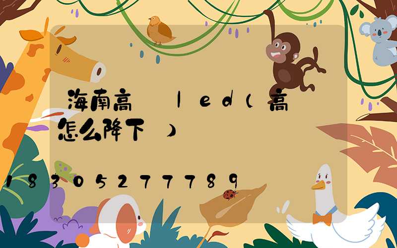 海南高桿燈led(高桿燈怎么降下來)