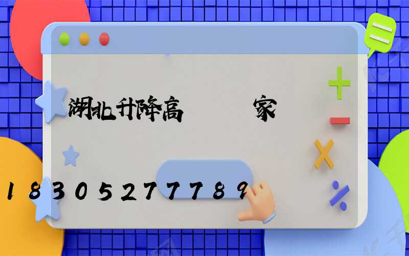 湖北升降高桿燈廠家