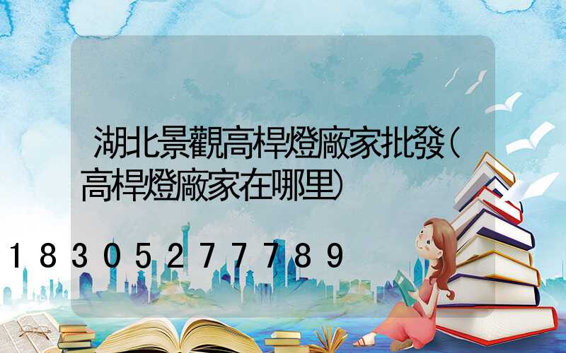 湖北景觀高桿燈廠家批發(高桿燈廠家在哪里)