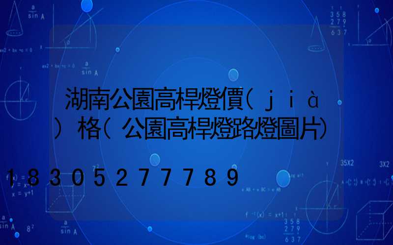 湖南公園高桿燈價(jià)格(公園高桿燈路燈圖片)