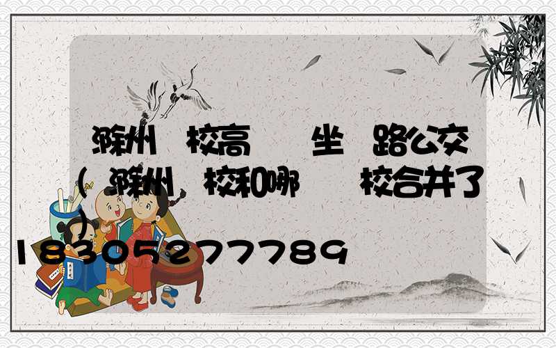 滁州衛校高桿燈坐幾路公交(滁州衛校和哪個學校合并了)