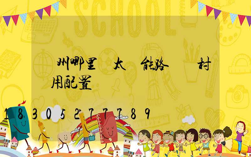 滄州哪里賣太陽能路燈農村專用配置