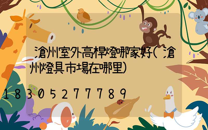 滄州室外高桿燈哪家好(滄州燈具市場在哪里)